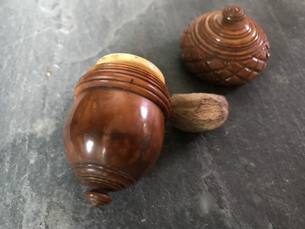 A Georgian Treen  Coquilla Nutmeg Grater - Acorn Shape View III