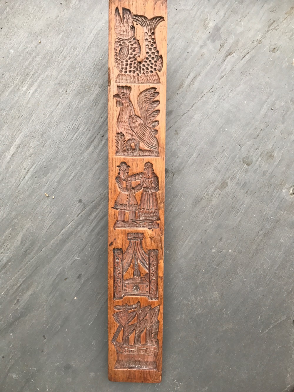 Antique  Treen Double Sided Gingerbread Mould View II