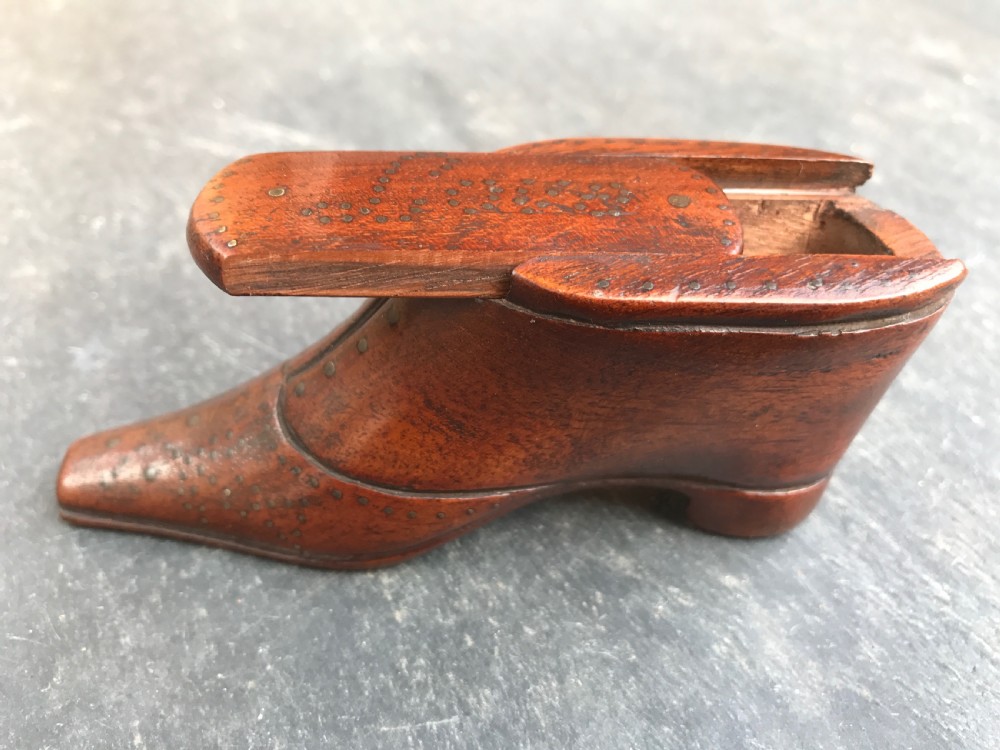 An Antique Snuff Shoe - LOVE to the lid View V