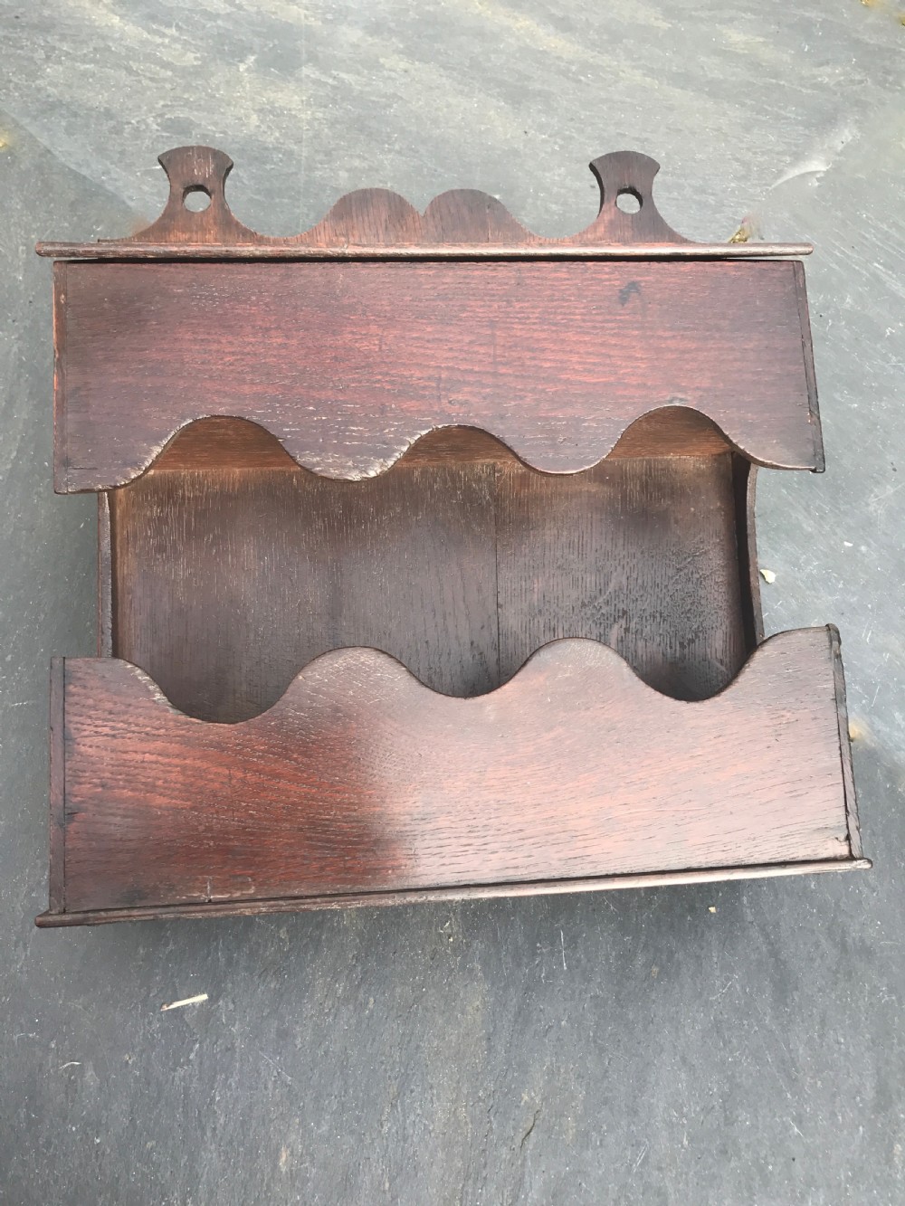 A Welsh antique oak candle box View III