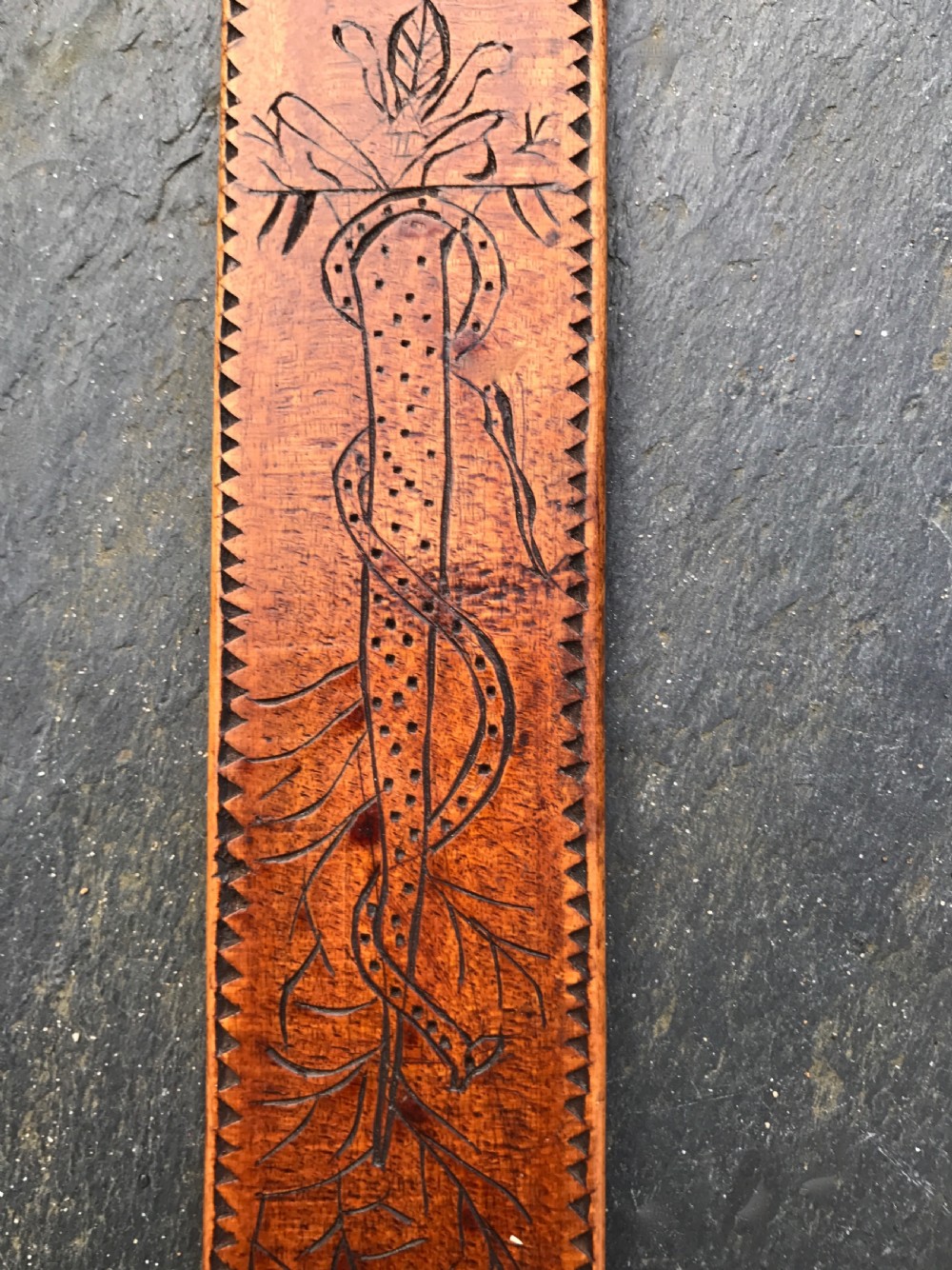 An interesting 19th century treen stay busk  - sailors piece with 'HOPE'  View III