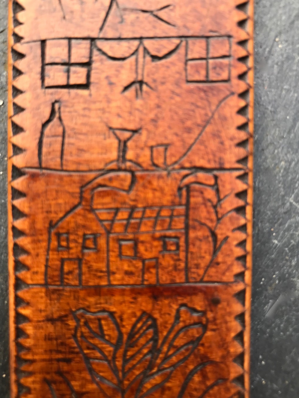 An interesting 19th century treen stay busk  - sailors piece with 'HOPE'  View IV