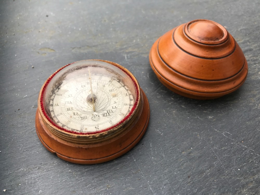 Antique Boxwood Sundial and Compass View V
