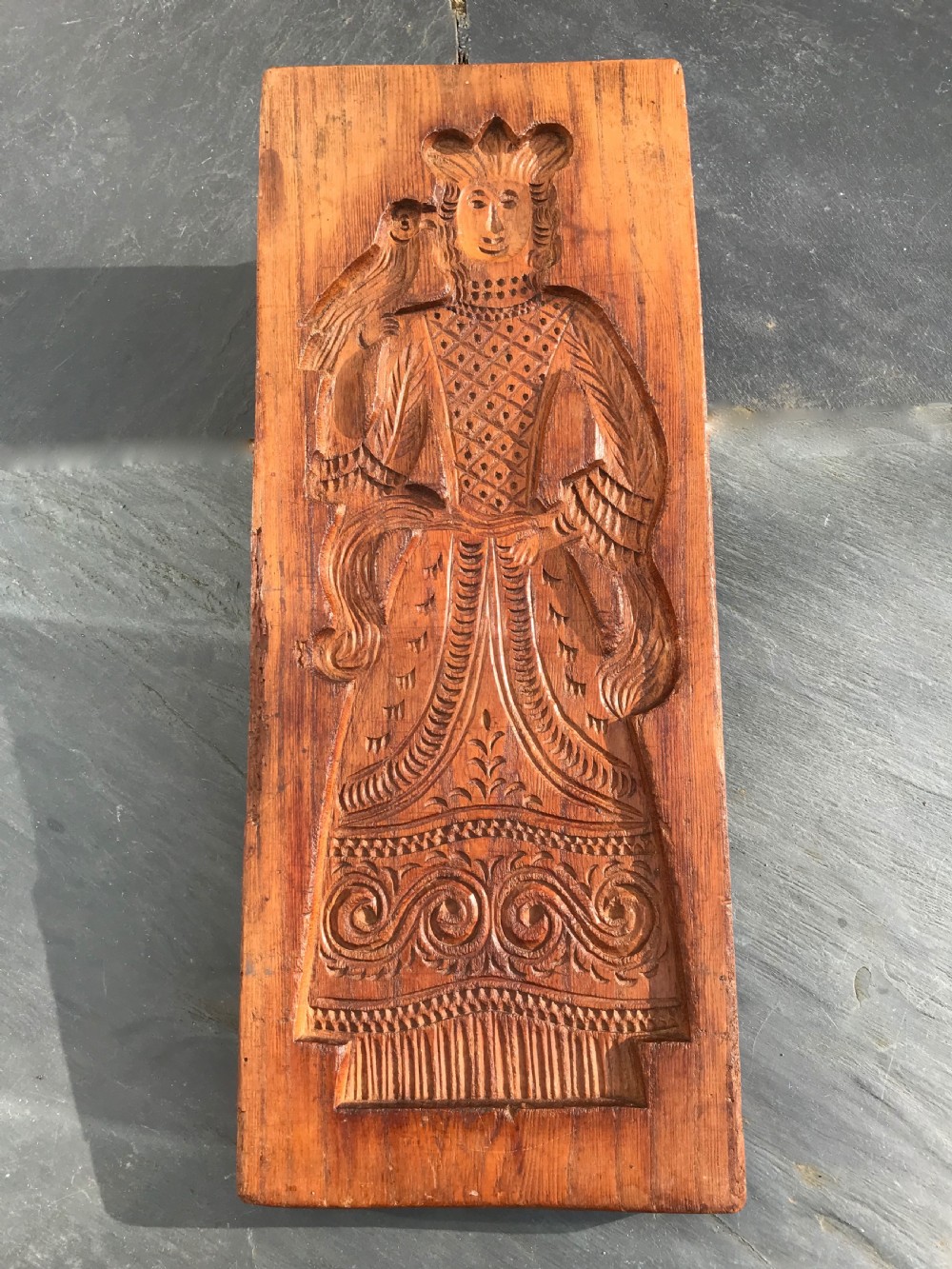 Antique treen double sided gingerbread mould