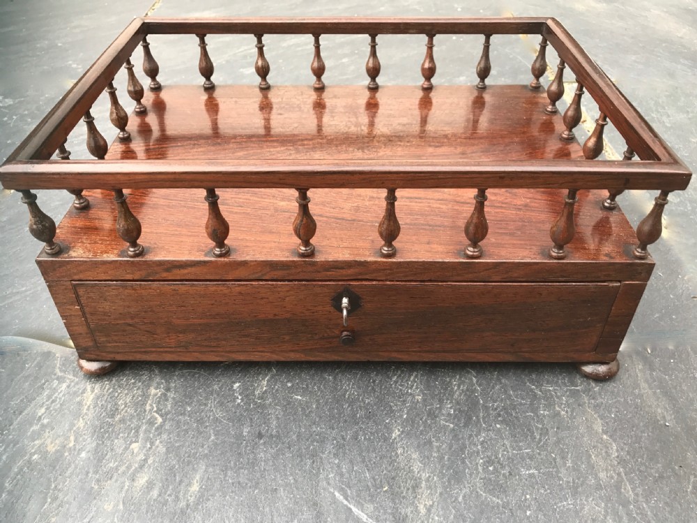 Antique Rosewood Book Carrier & Writing Box