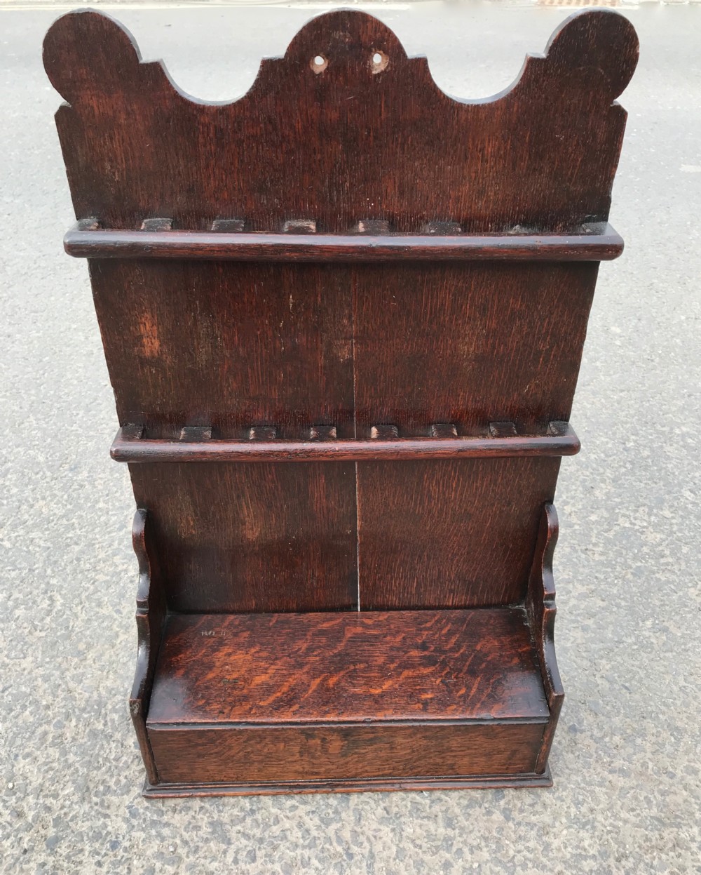 Antique Oak Spoon Rack - Good Colour
