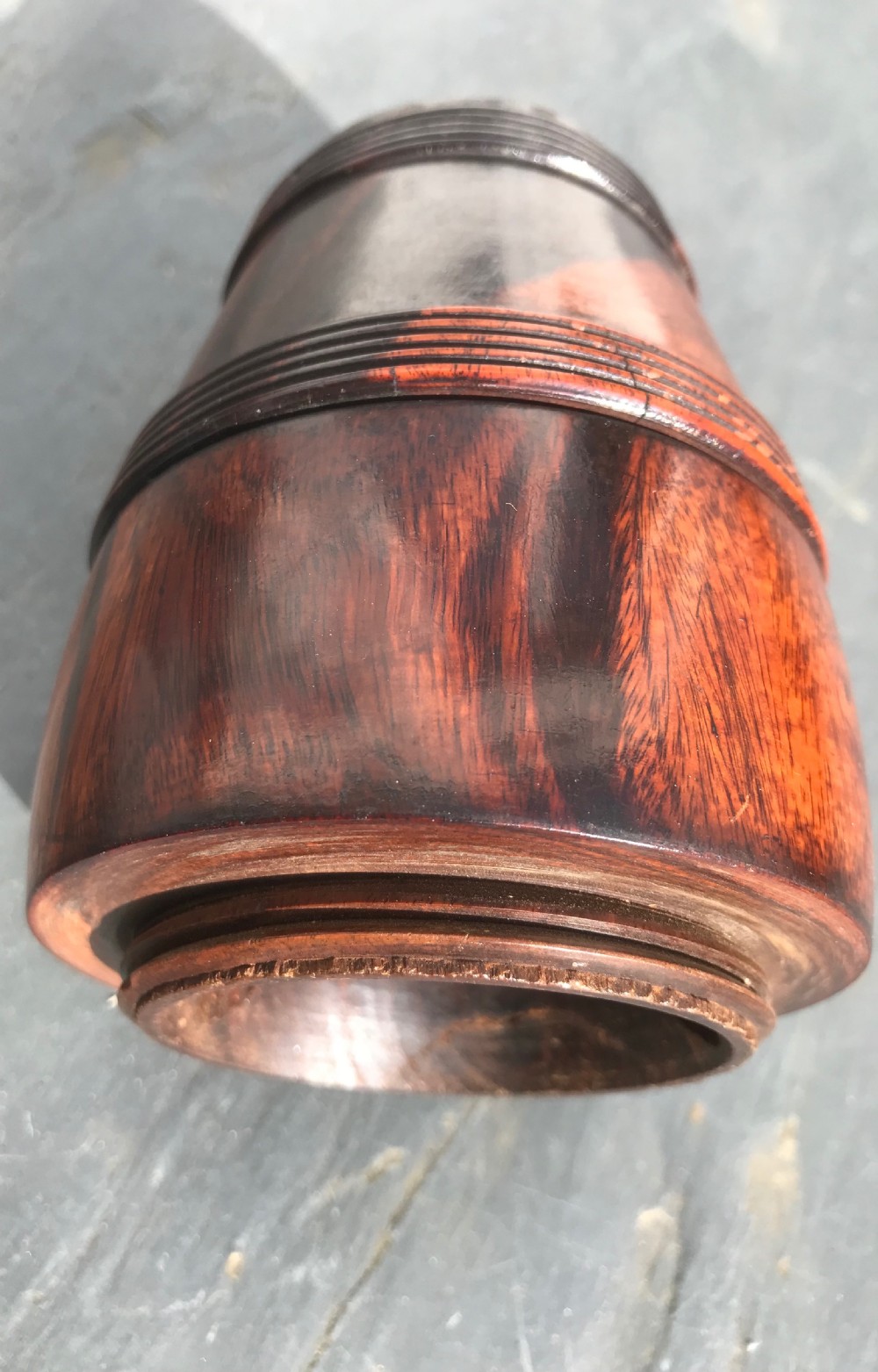 An 18th Century Treen lignum Vitae Coffee Grinder View IV