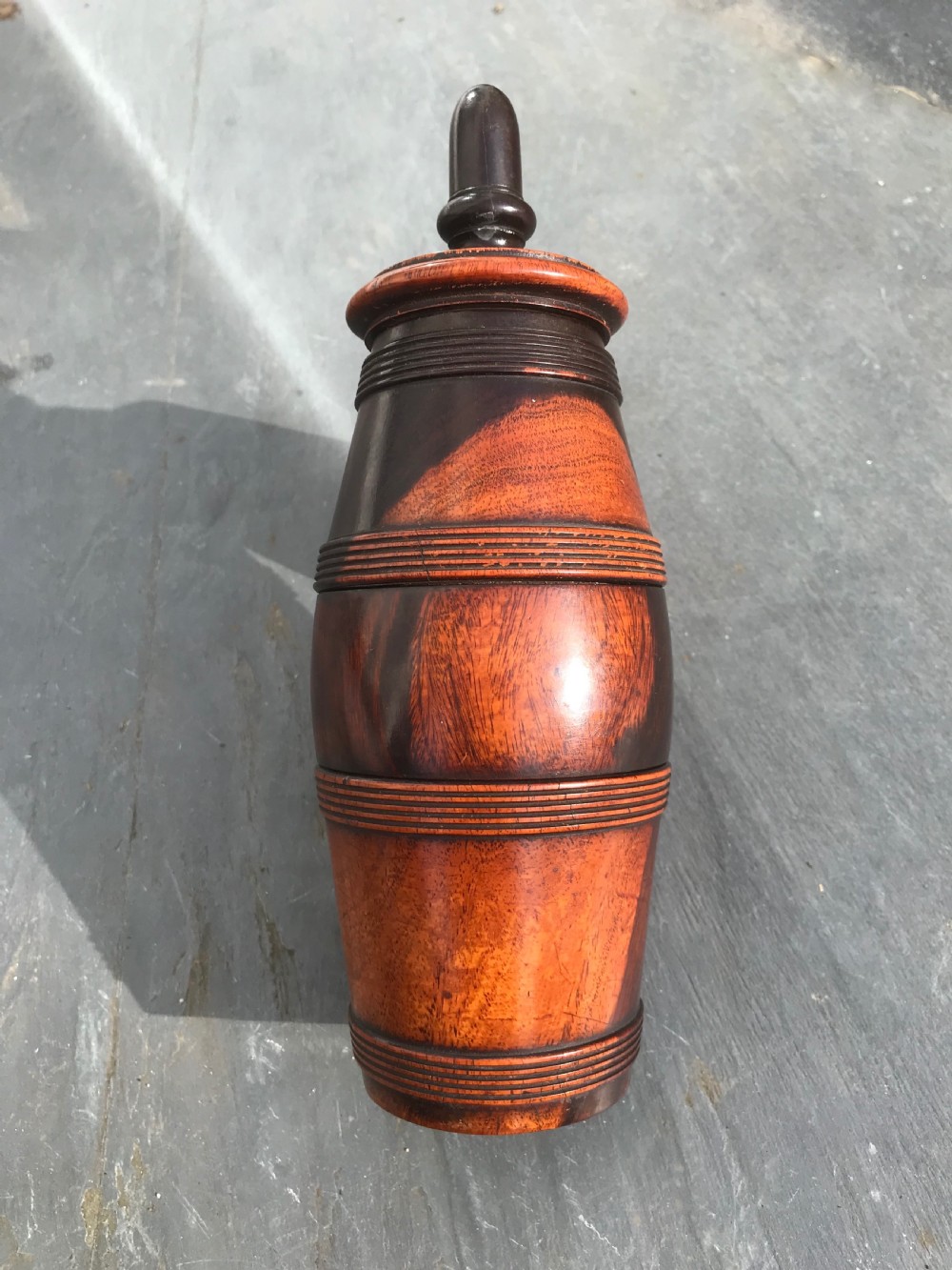 An 18th Century Treen lignum Vitae Coffee Grinder View V