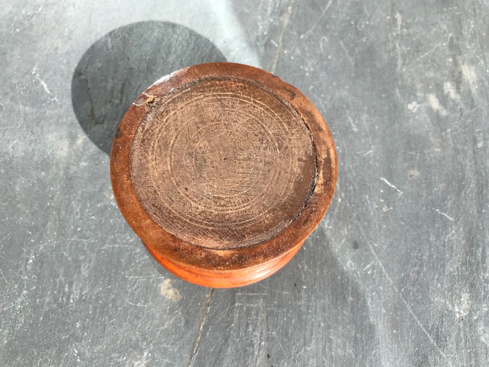 Antique treen pounce pot View III