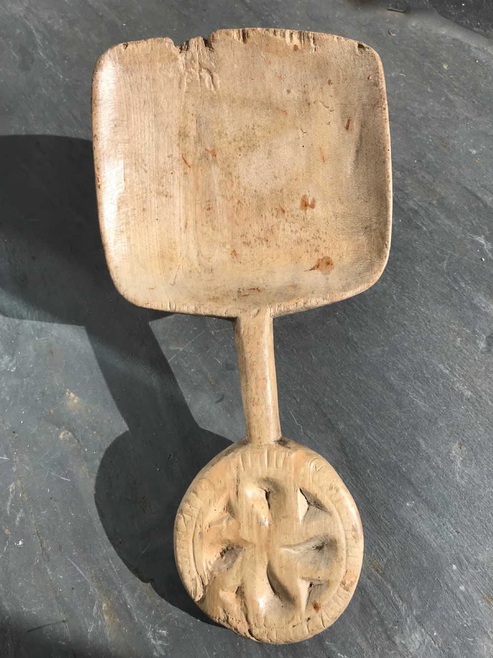 Antique Treen Welsh Spade and Stamp