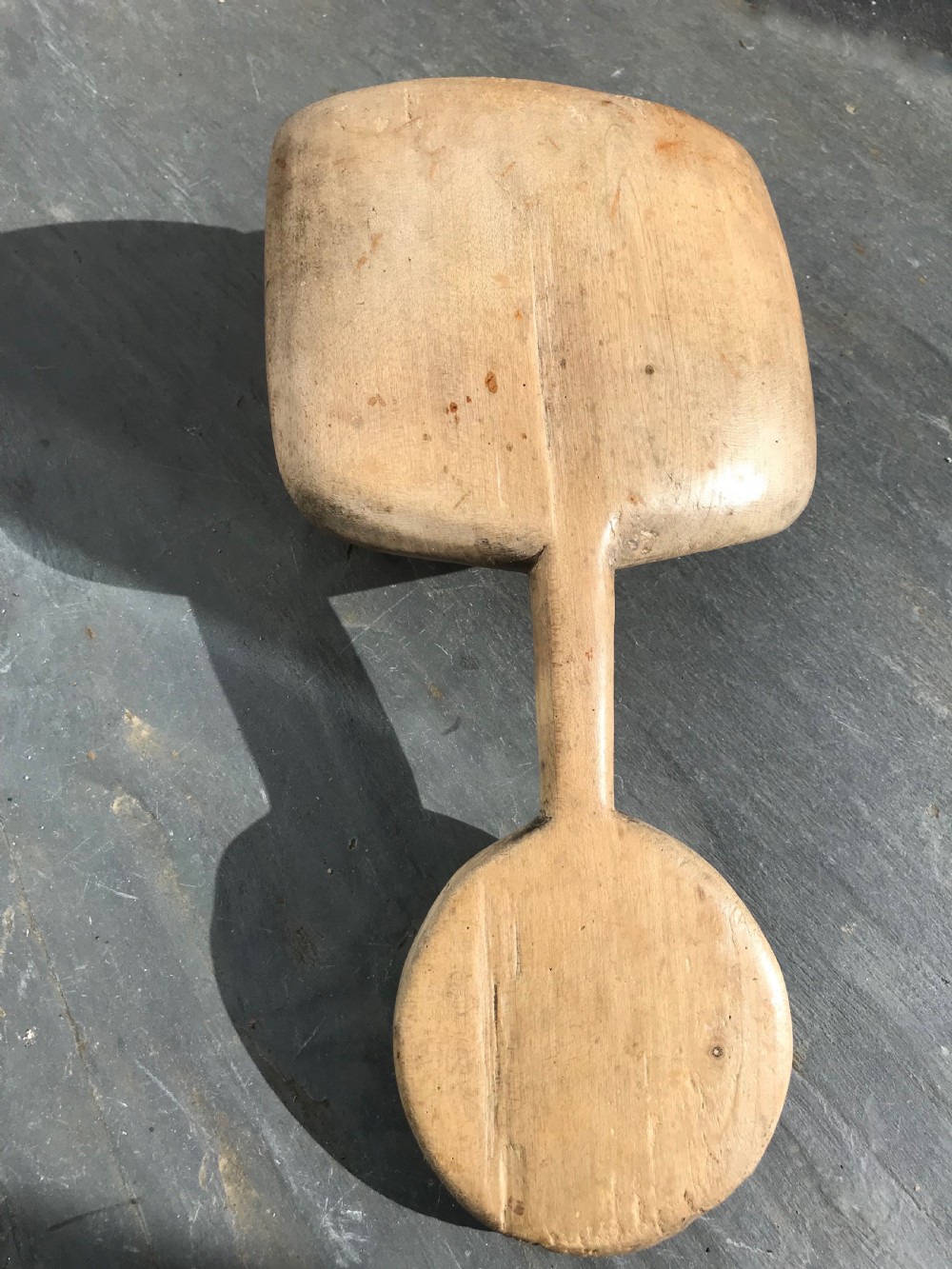 Antique Treen Welsh Spade and Stamp View II
