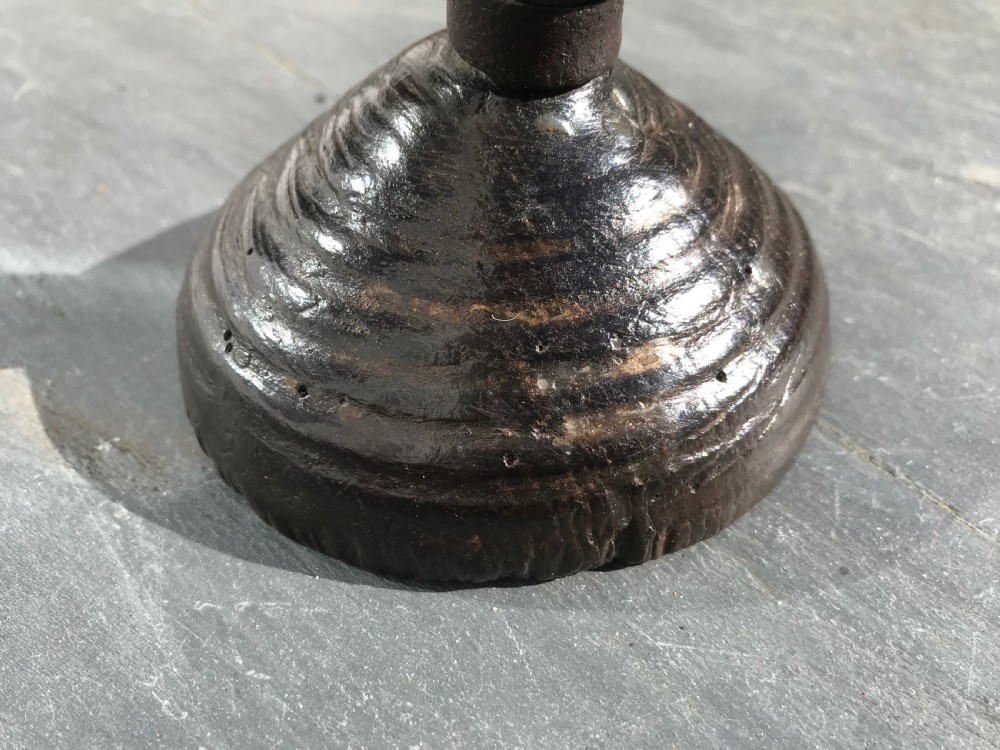 An 18th century spiral candlestick - unusual moulded base View II