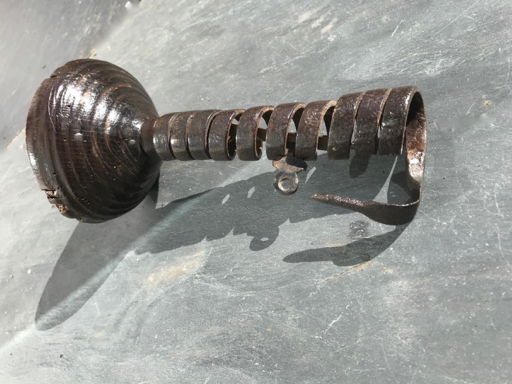 An 18th century spiral candlestick - unusual moulded base View III