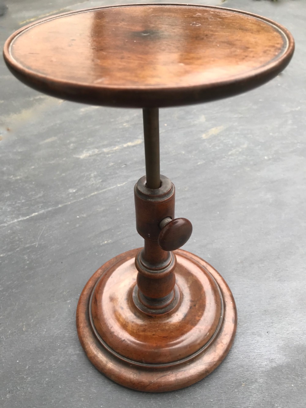Antique mahogany adjustable Candle Stand View III