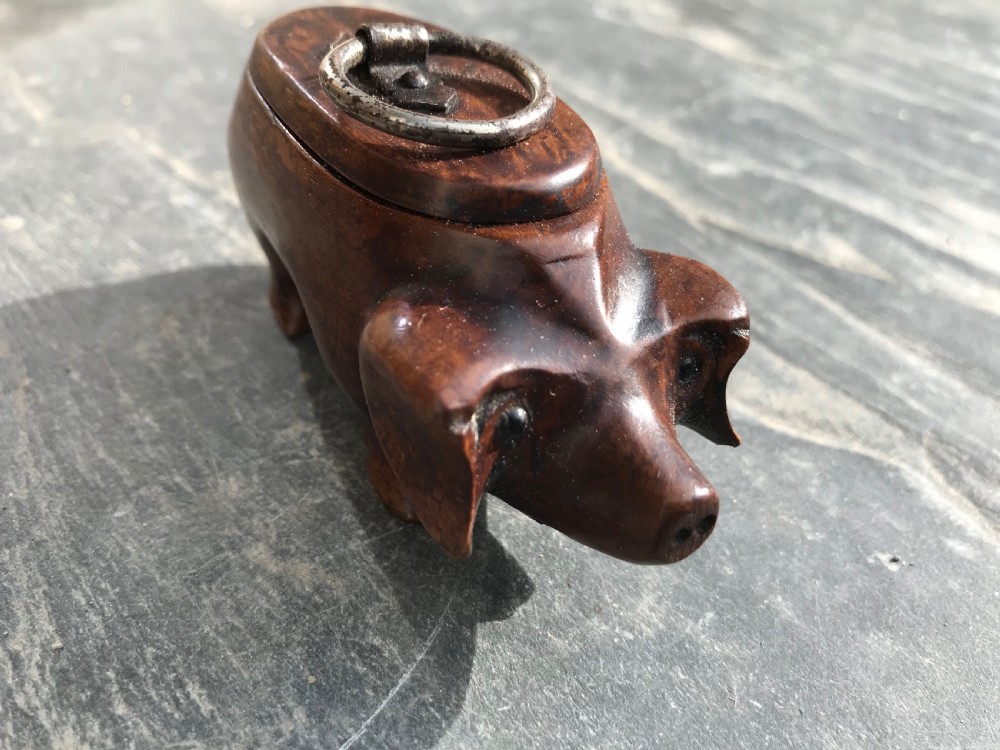 Antique Snuff Box - in the form of a pig View II