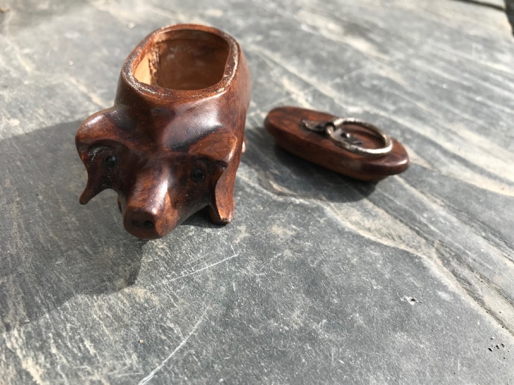 Antique Snuff Box - in the form of a pig View III