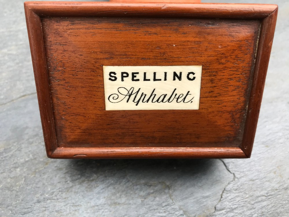 Antique Treen Victorian Alphabet and Spelling Set View III