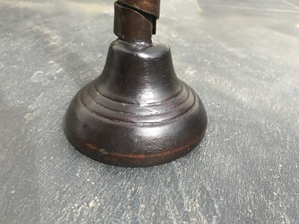 Antique Spiral Candlestick - unusual turned base View II