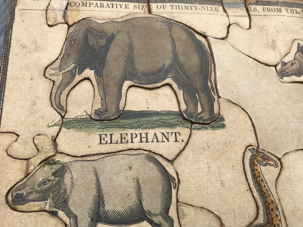 Antique Dissected/ Jigsaw Puzzle - Comparative size of Animals View III