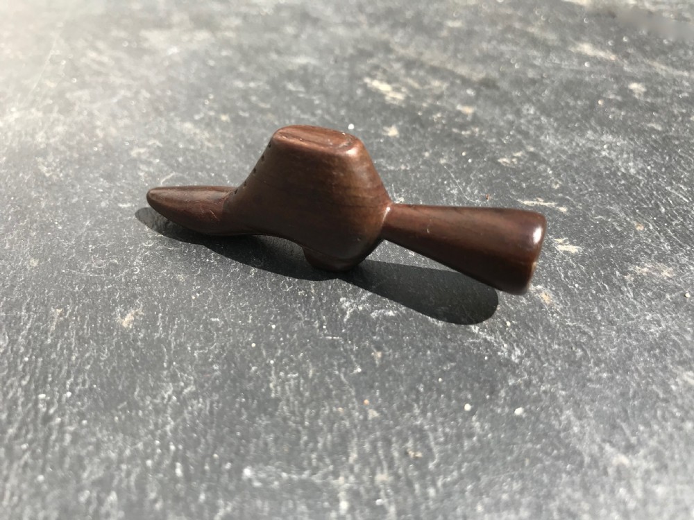 Antique Treen Pipe tamper - Shoe
