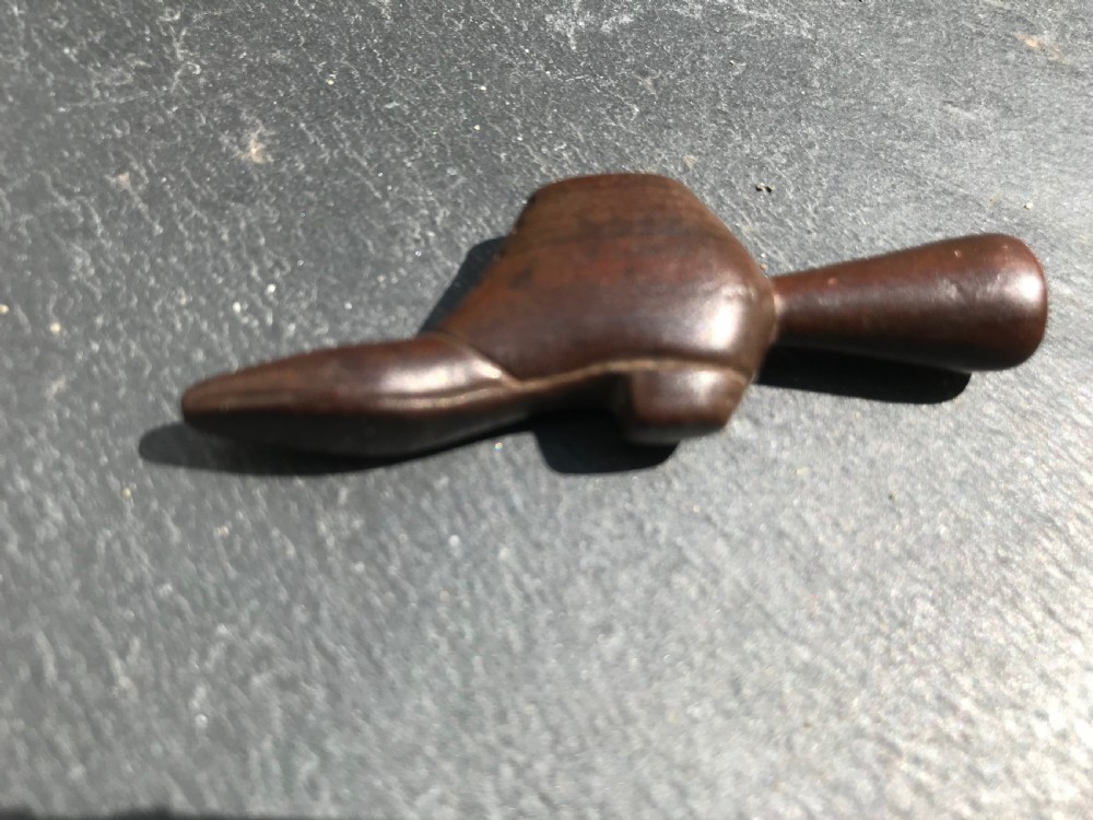 Antique Treen Pipe tamper - Shoe View III