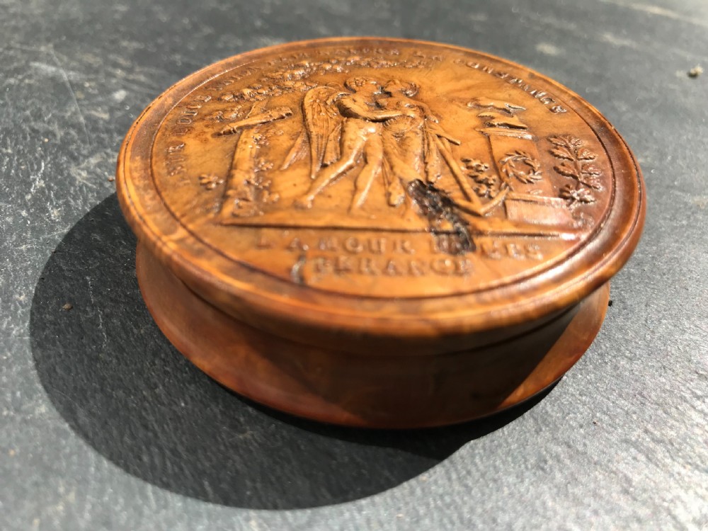 Antique Pressed Wood Snuff Box View II