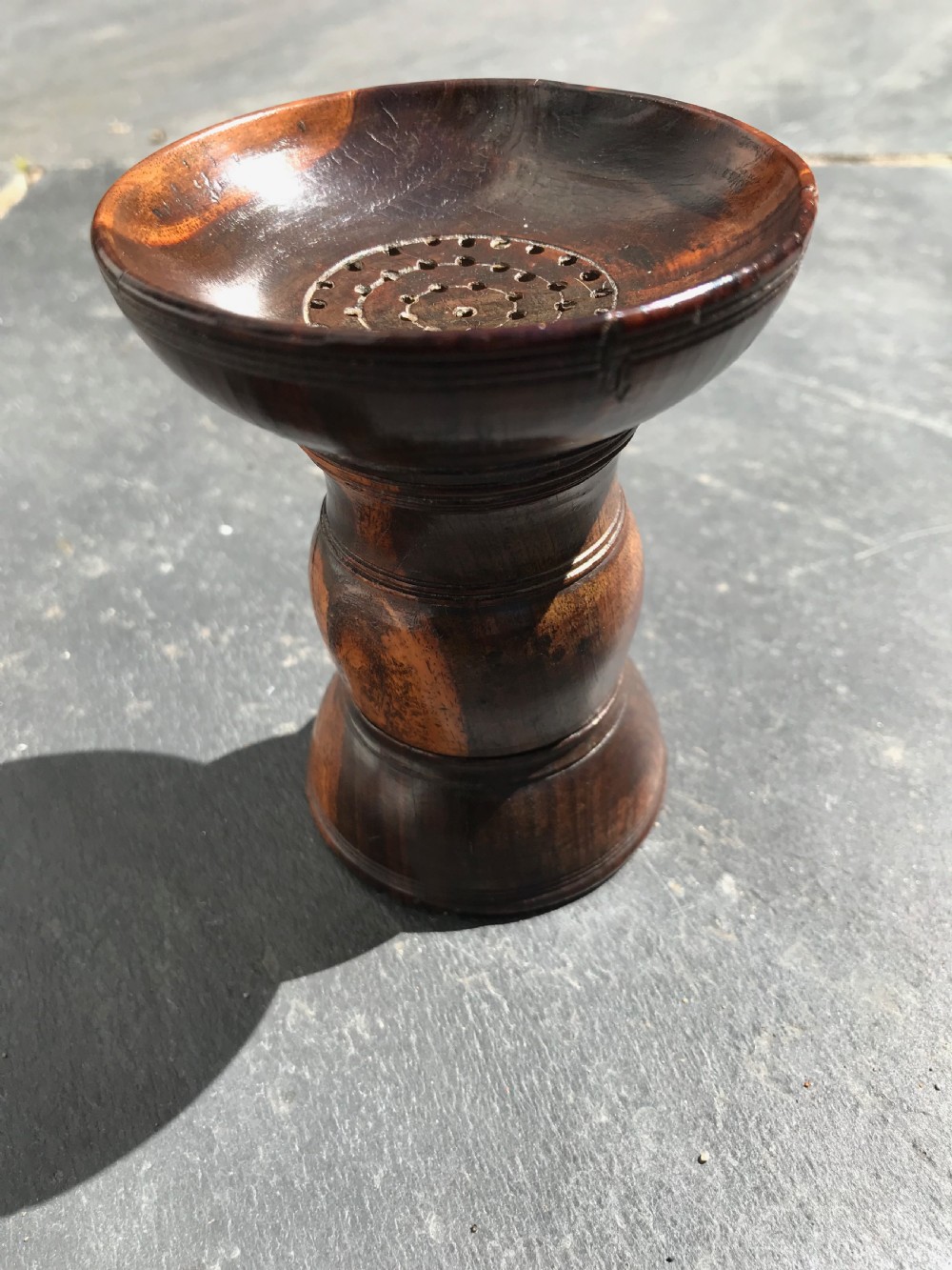 Antique English Pounce Pot -  Unusual Double Opening
