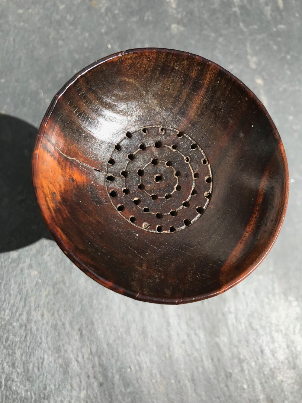 Antique English Pounce Pot -  Unusual Double Opening View IV