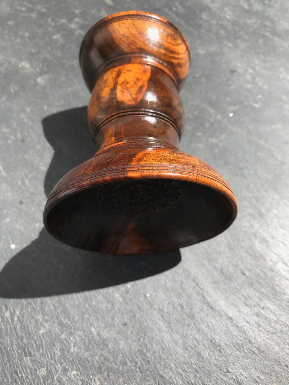 Antique English Pounce Pot -  Unusual Double Opening View V
