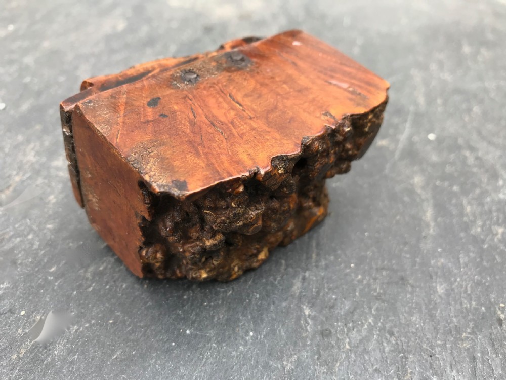 A Georgian Snuff Box - carved from a lump of burl maple View II