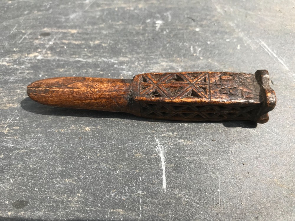 Antique Treen Apple Corer/ Scoop - dated 1786 View II