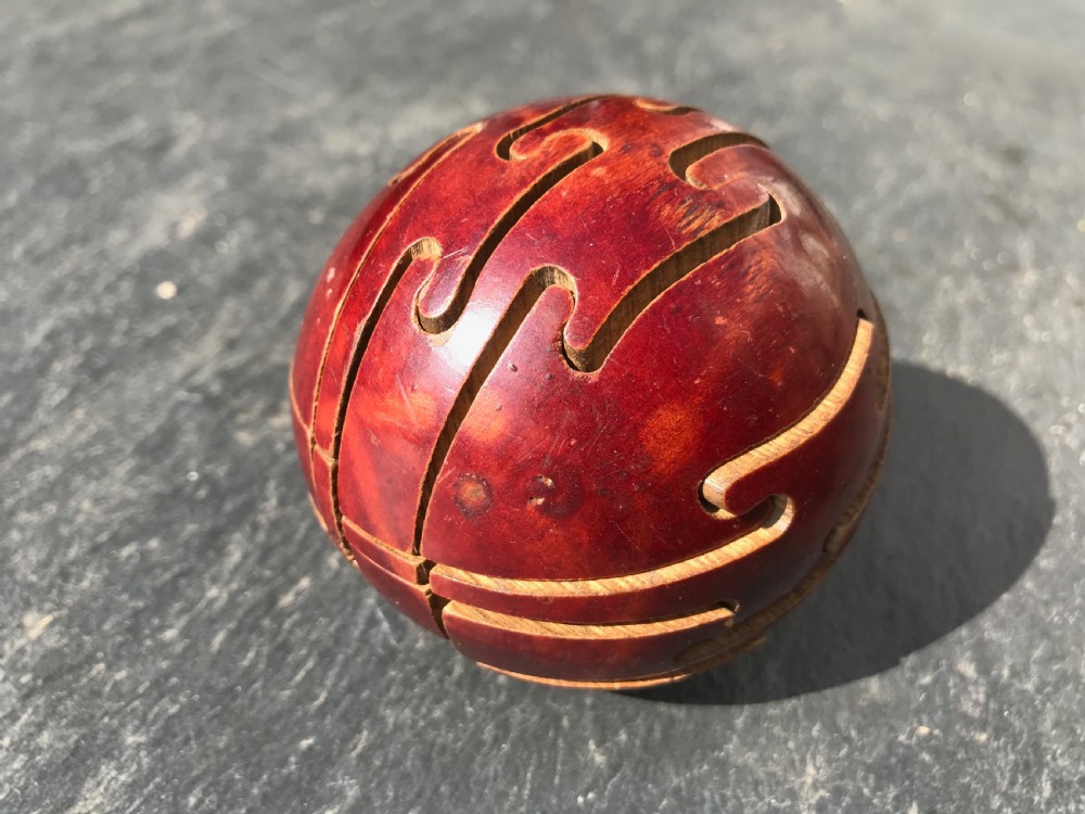 Antique Treen Chinese Globe Puzzle
