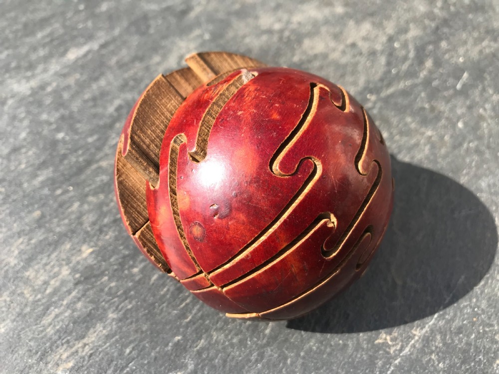 Antique Treen Chinese Globe Puzzle View II