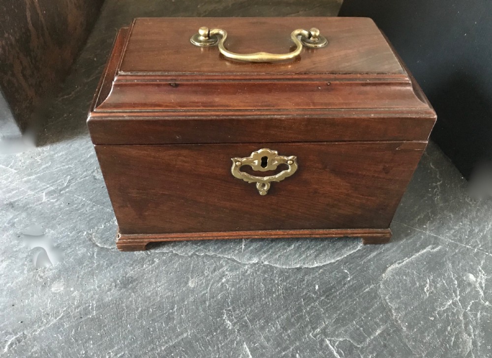 A George III  Secret Drawer Mahogany Tea Caddy 