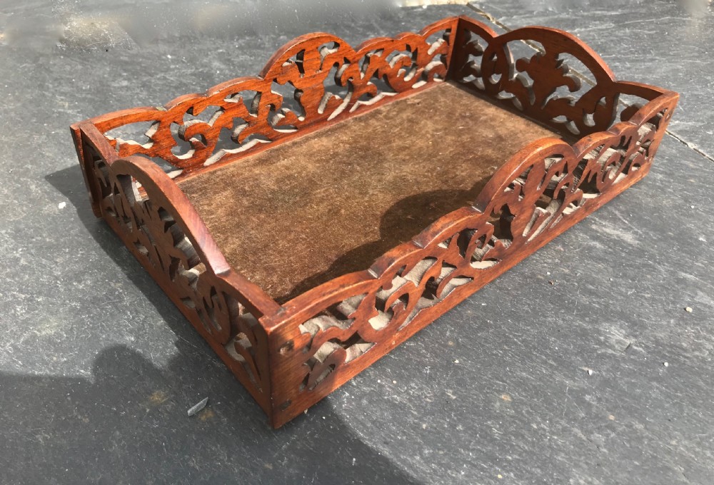 Antique  Treen Mahogany Tray