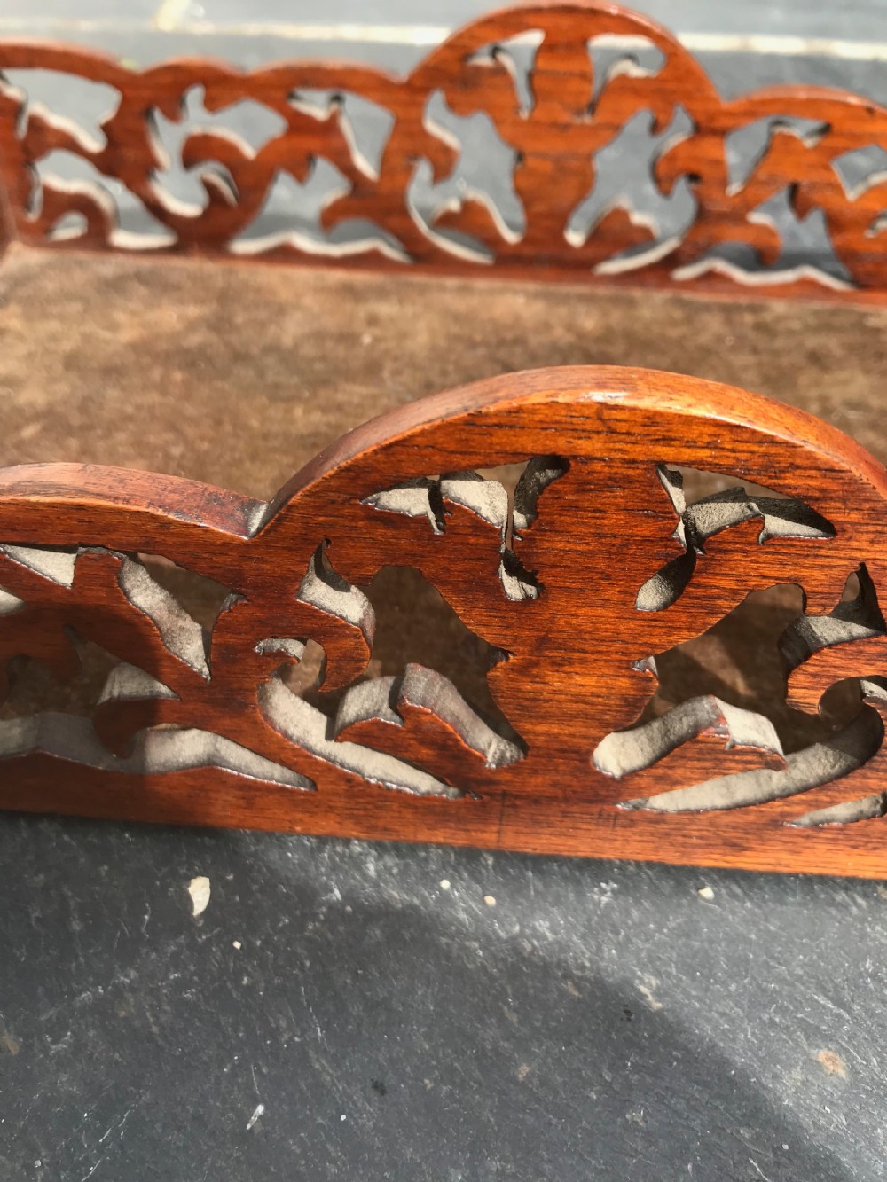 Antique  Treen Mahogany Tray View III