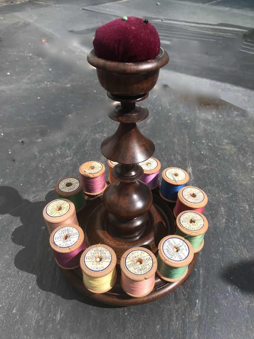 Antique Cotton Reel Stand