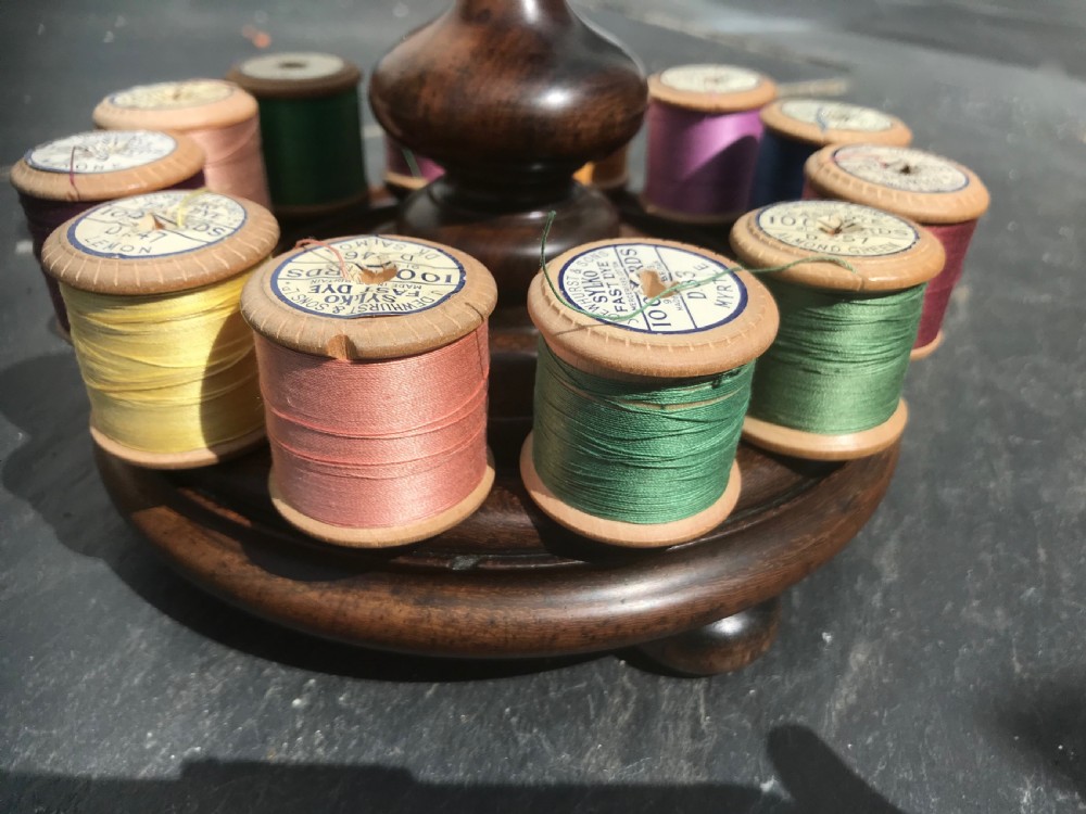 Antique Cotton Reel Stand View II