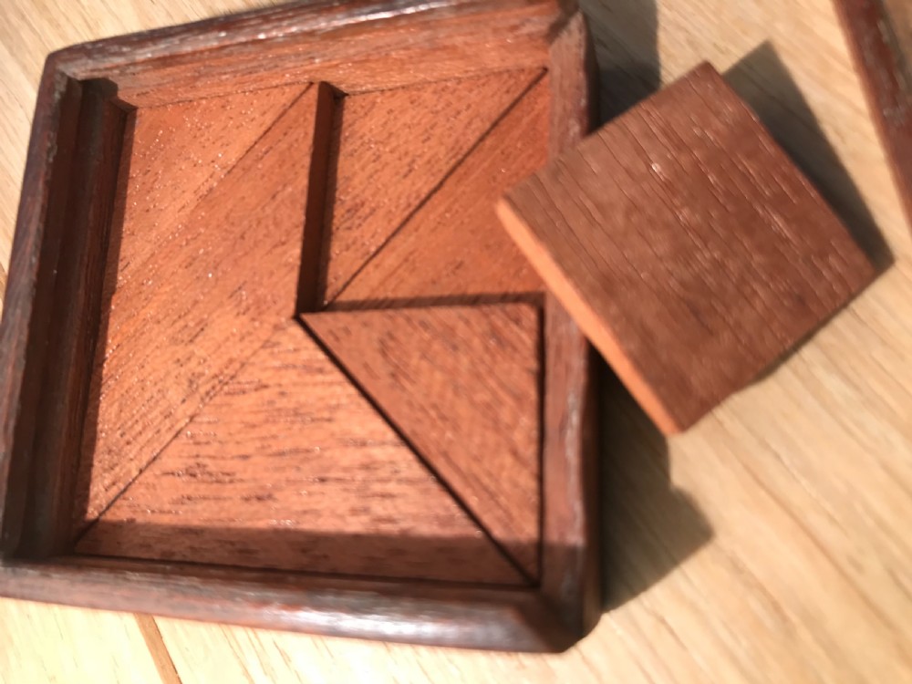 Antique Chinese Tangram Puzzle - treen View II