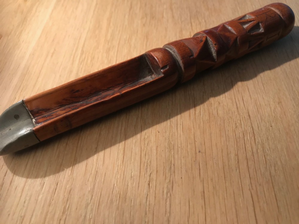 Antique dated  treen apple scoop - 1702  View IV