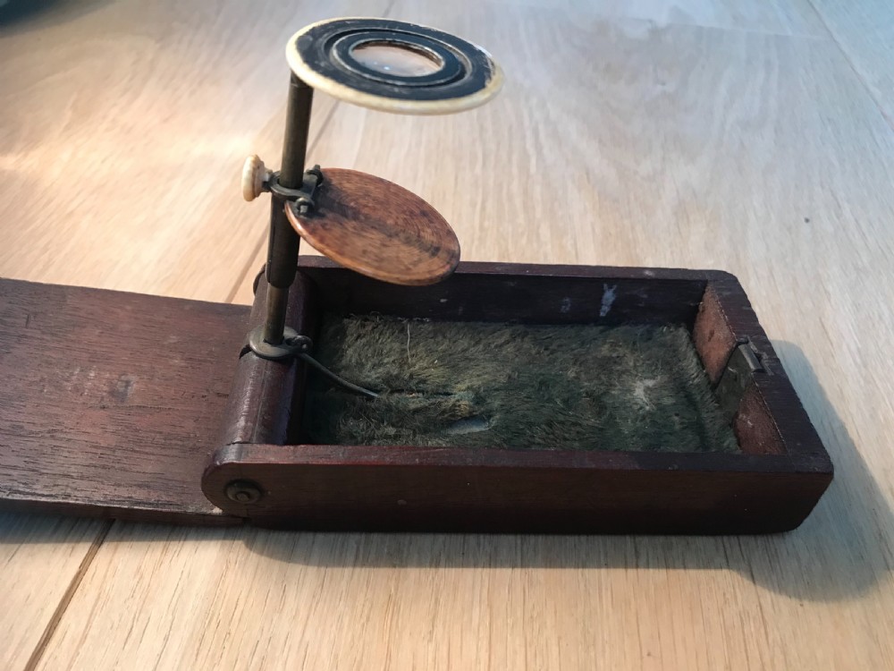 Antique Pocket Microscope - treen