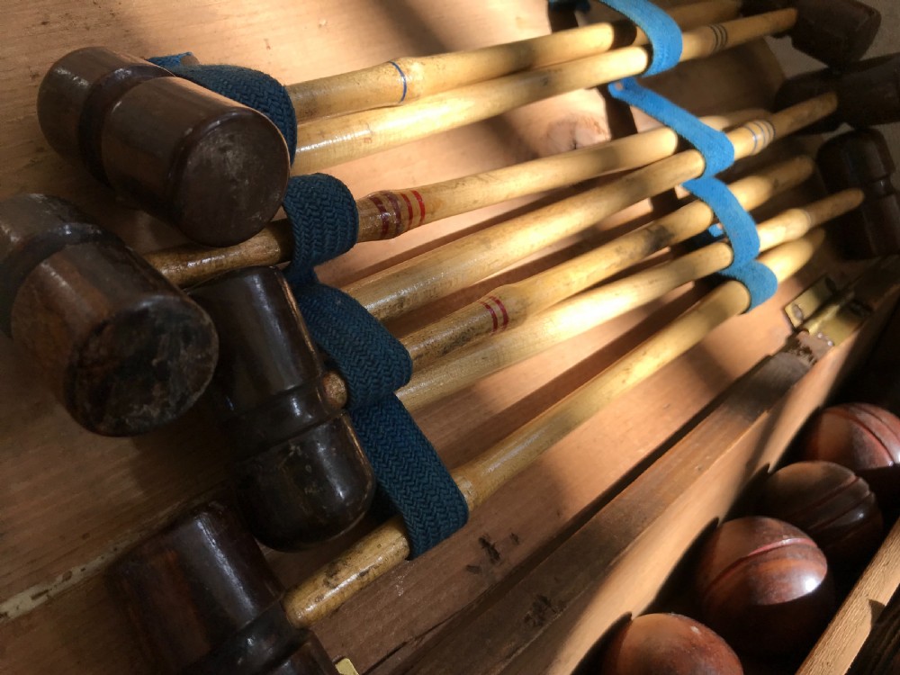 Antique Small Sized Croquet Set - treen View III