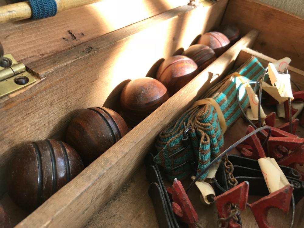 Antique Small Sized Croquet Set - treen View IV
