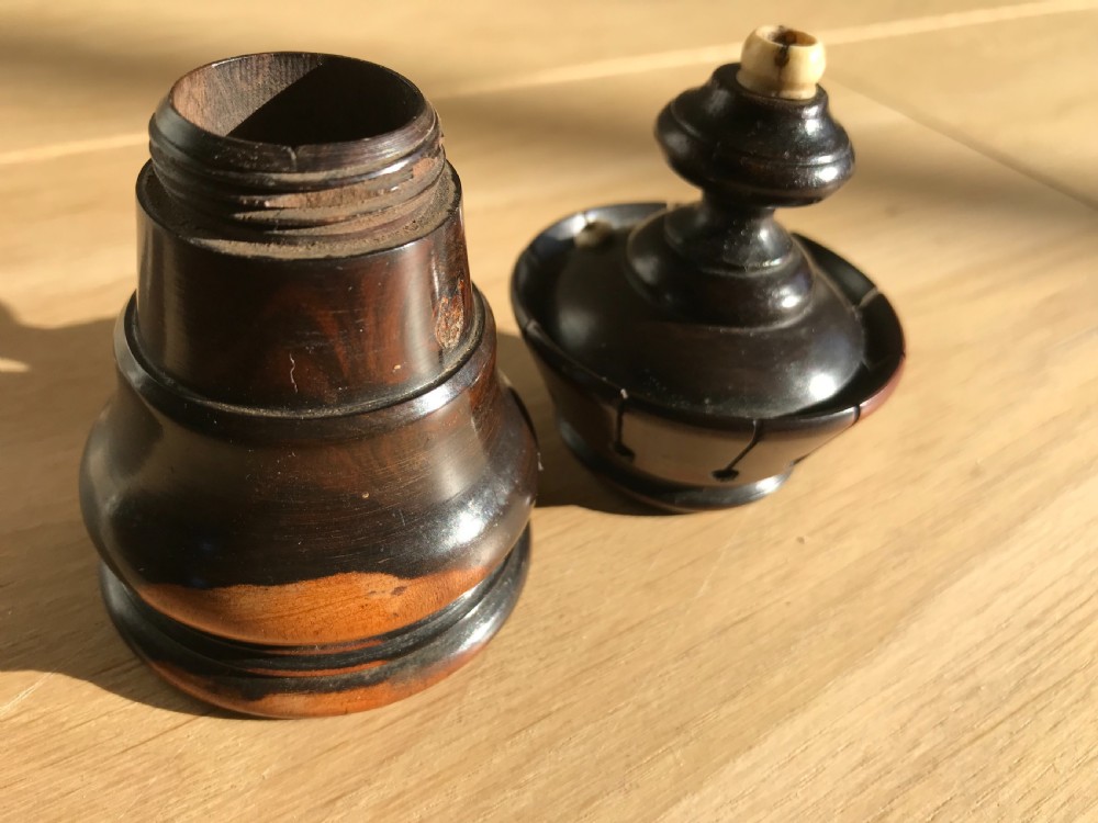 Antique candle holder and go to bed - laburnum wood treen
 View II