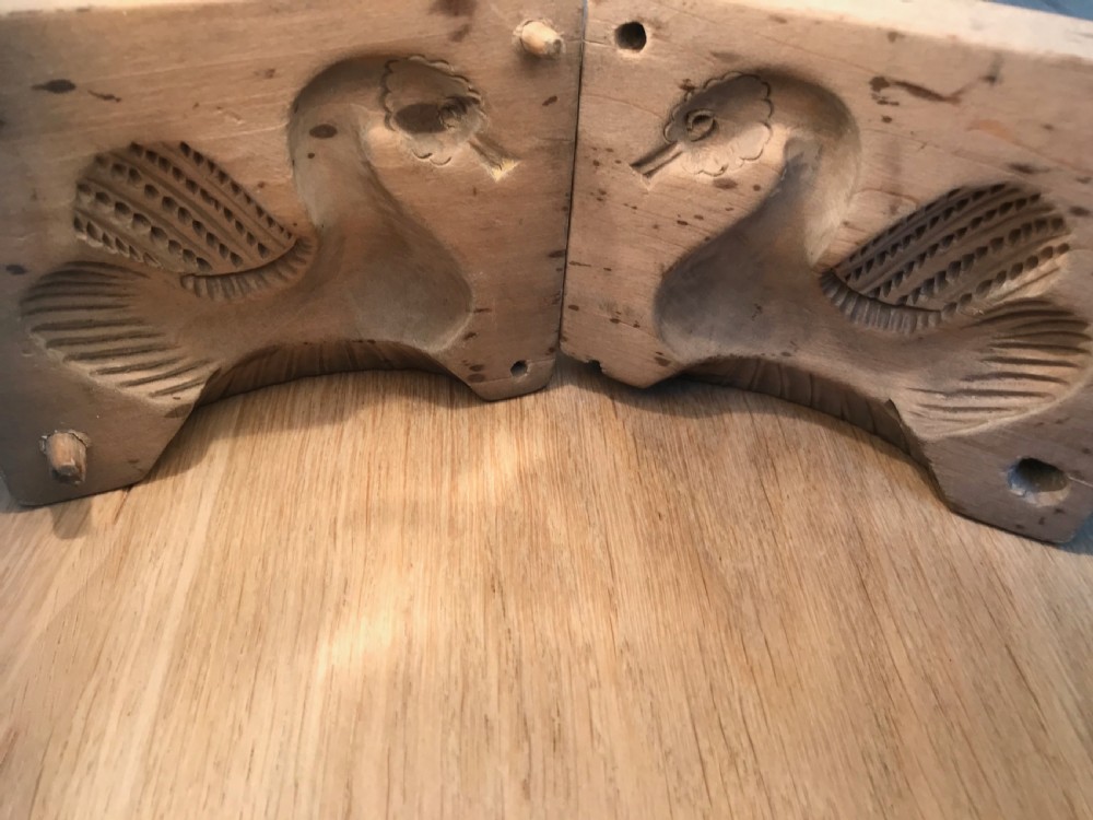 An Unusual Antique Butter Mould - Two Piece treen View II