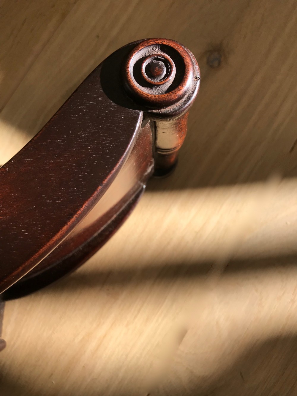 Antique Mahogany Cheese Coaster - treen View II