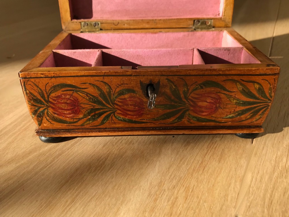 An early 1800's painted sewing box View III