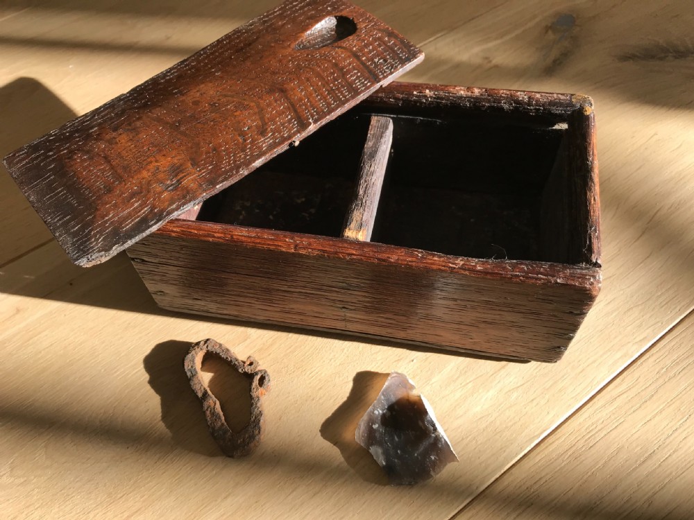 An Antique Tinder Box - treen View II
