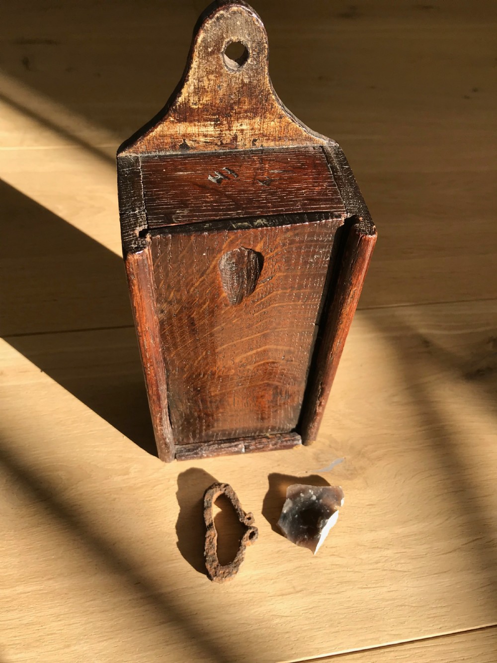 An Antique Tinder Box - treen View III