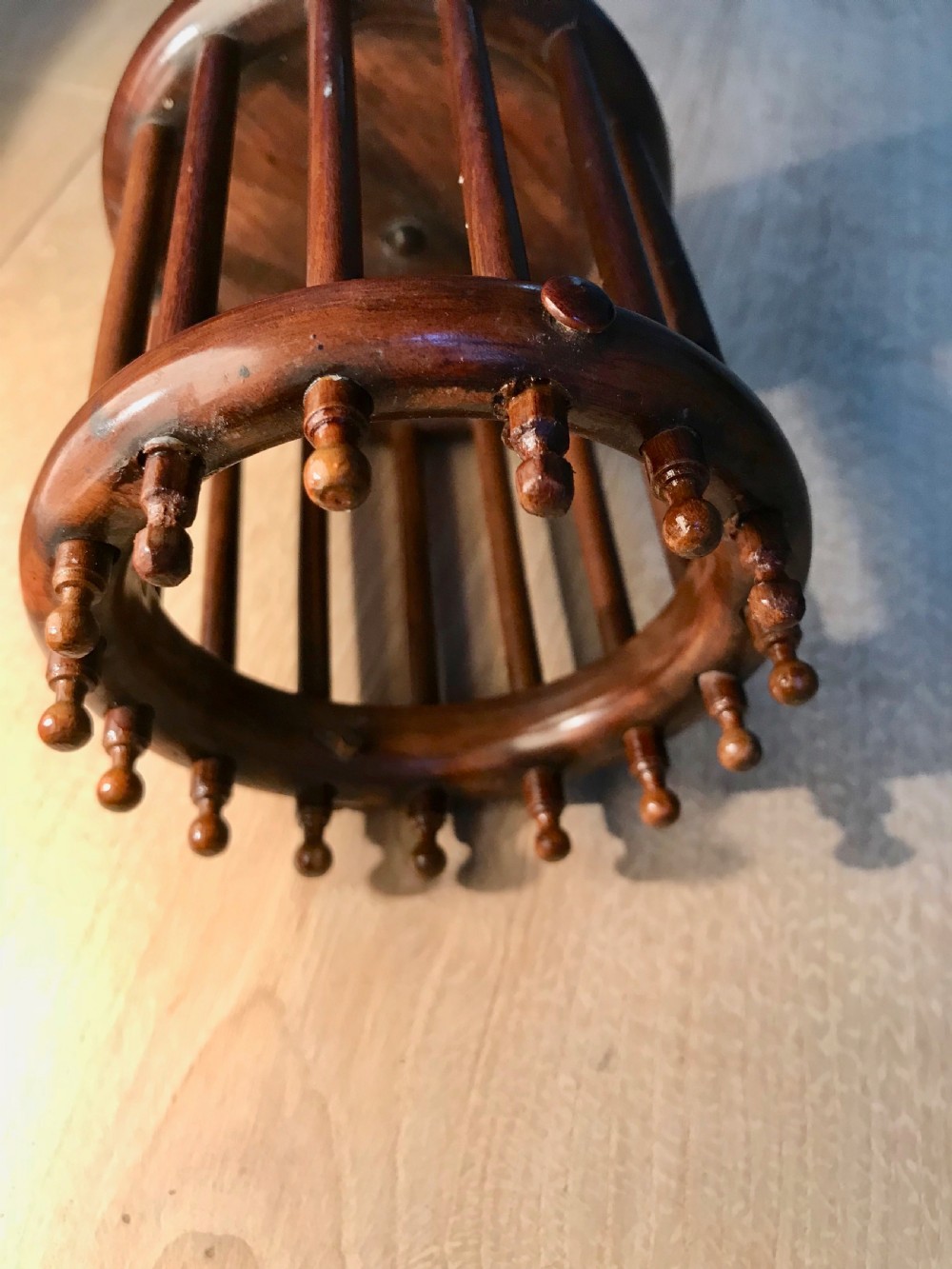 An Antique Wool Cage - treen View II